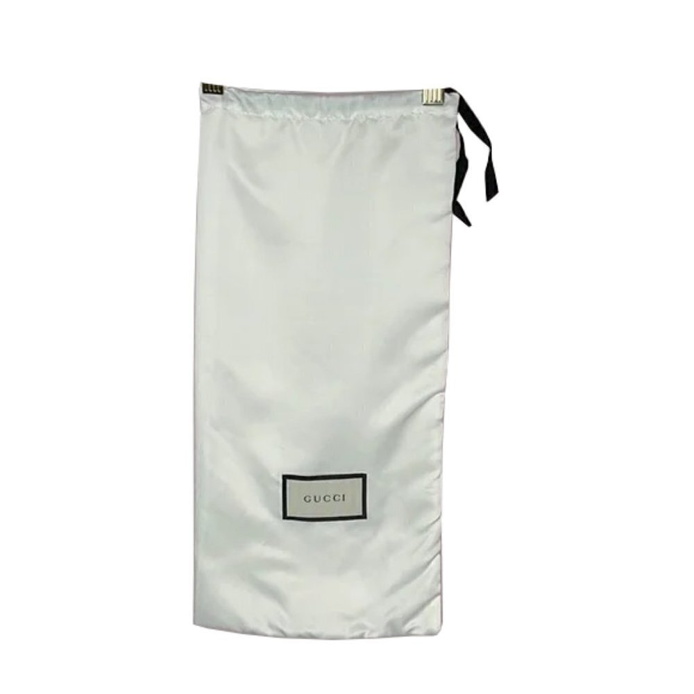 GUCCI Drawstring Shoe Dust Bag Satin Finish Ivory Dimensions 17" x 7.25โ